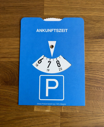 Parkscheibe blau reiserechner - parkscheibe,